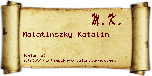 Malatinszky Katalin névjegykártya
